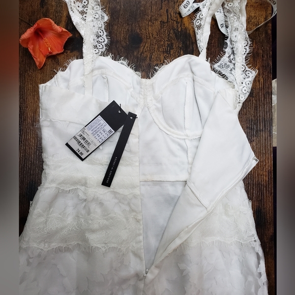 US XS Nordstrom lace overlay balconette midi hoco, wedding bustier - Picture 7 of 14